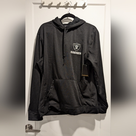 BNWT Men's Dunbrooke Black Las Vegas Raiders Tri-Blend Full-Zip Raglan Hoodie - Picture 1 of 11